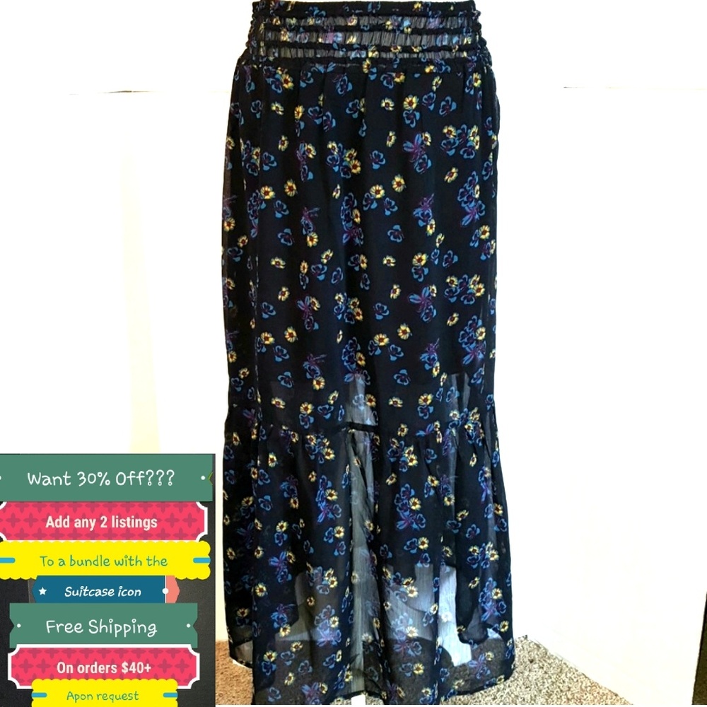 🆕️One M left! Sheer lined Maxi Skirt